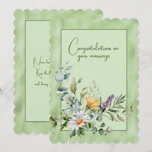 Cartão De Notas Parabéns pelo buquê floral de casamento