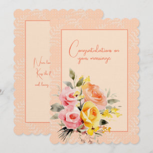 Cartão De Notas Parabéns pelo buquê floral de casamento