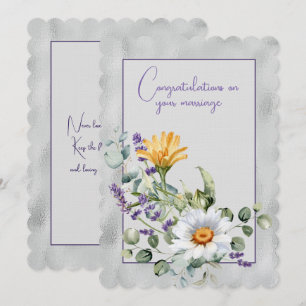 Cartão De Notas Parabéns pelo buquê floral de casamento