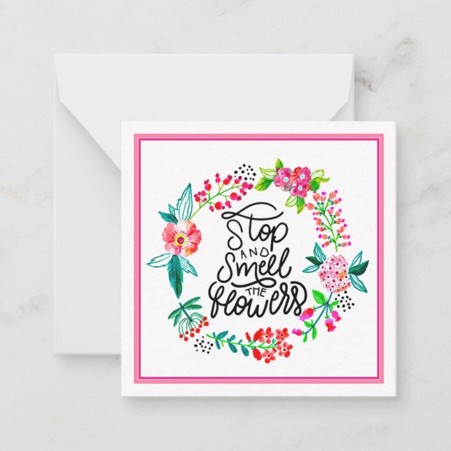 Cartão De Notas Pare e cheire as flores (Frente)