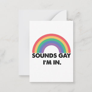Cartão De Notas Parece Gay Estou No Mês do Orgulho Gay Colorido 