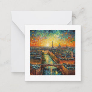 Cartão De Notas Paris à noite, estilo van Gogh