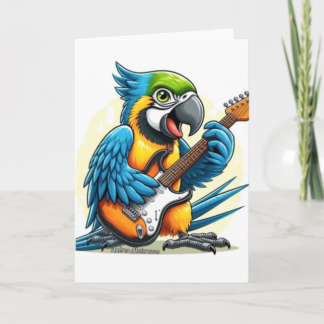 Cartão De Notas Parrot Rock Music (Frente)