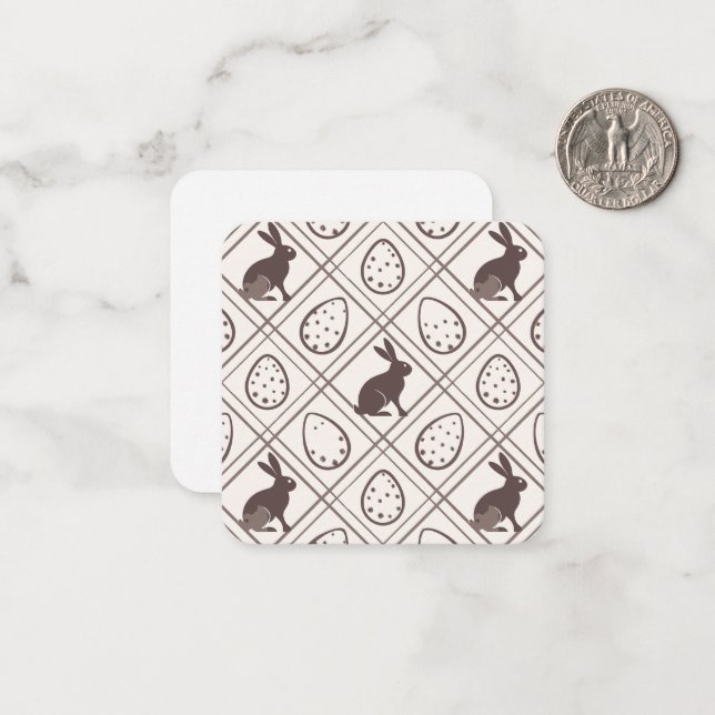 Cartão De Notas Páscoa Xadrez Marrom (Frente/Verso In Situ)