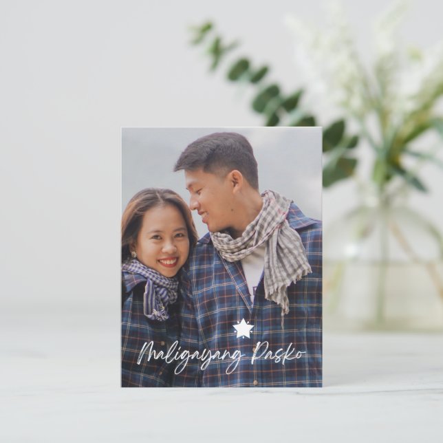 Cartão De Notas Paskong Pinoy Maligayang Pasko Parol (Em pé/Frente)