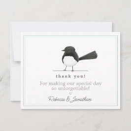 Cartão De Notas Pássaro bonito B/W - Casamento Elegante Simples Ob