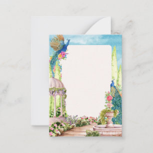 Cartão De Notas Pássaro do jardim floral estético de sonho aquícol