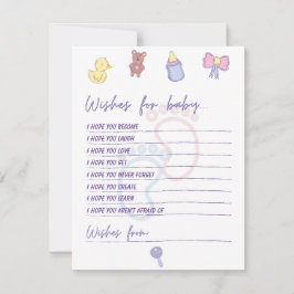 Cartão De Notas Pastel Gênero Desejos Neutros para Bebê