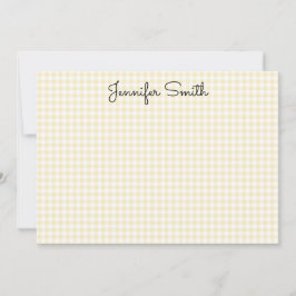 Cartão De Notas Pastel Lemon Yellow Mini Gingham
