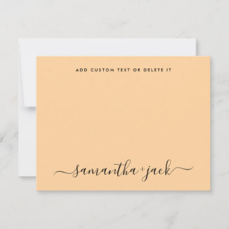 Cartão De Notas Pastel Orange Stylish Script Elegant Minimalist