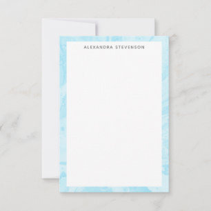 Cartão De Notas Pastel Turquoise Blue Marble Art Personalizado