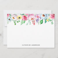 Pastel Watercolor Flowers Floral Stationery