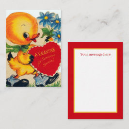 Cartão De Notas pato do dia dos namorados retrô vintage adicionar 