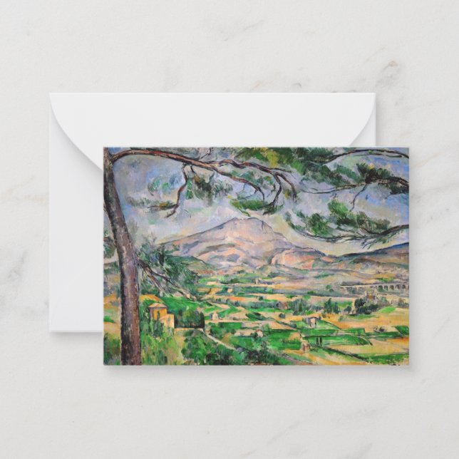 Cartão De Notas Paul Cezanne - Mont Sainte-Victoire e pinheiro Gra (Frente)