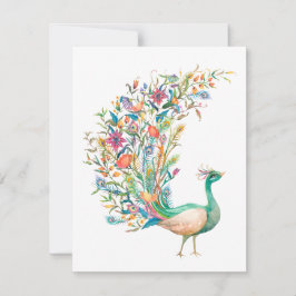 Cartão De Notas Pavão verde-aquarela bonito