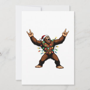Cartão De Notas Pé Grande Sasquatch Chifres de Diabo Natal 2026 Ro