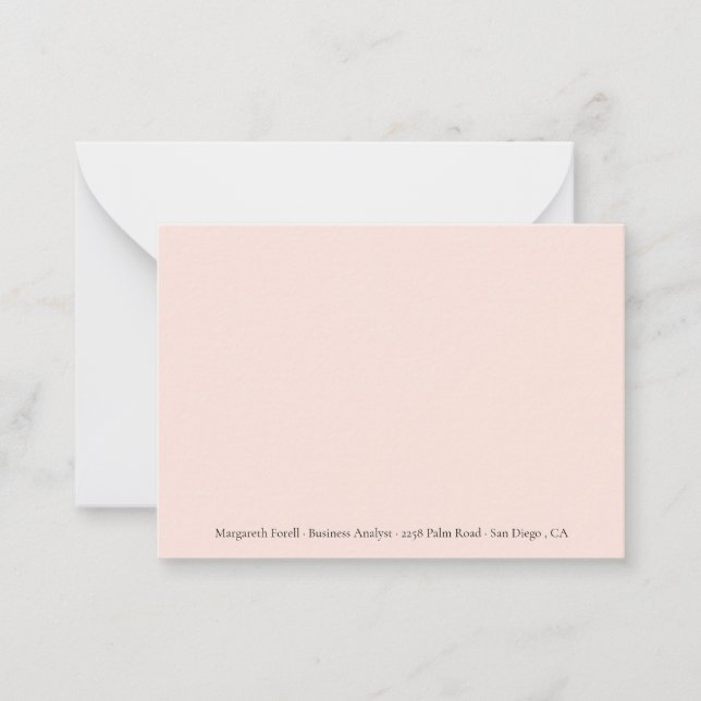 Cartão De Notas Peach Professional Name Note Cards (Frente)