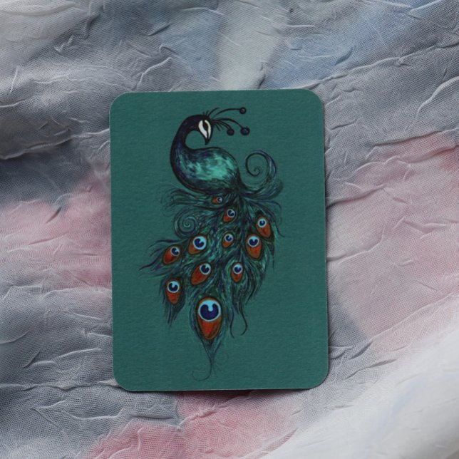 Cartão De Notas Peacock Feather Teal Peacocks (Criador carregado)