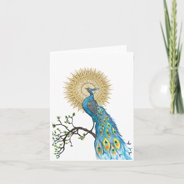 Cartão De Notas Peacock Mandala (Frente)