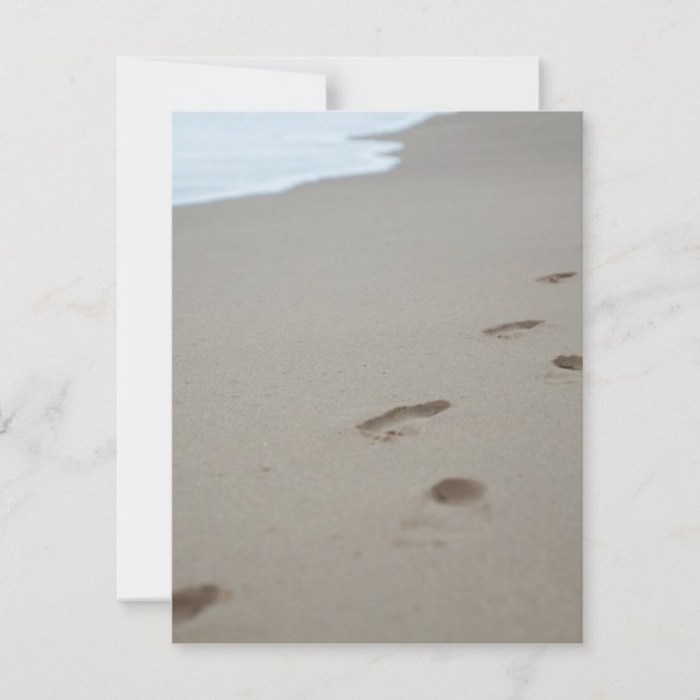 Cartão De Notas Pegadas numa praia moçambicana (Frente)