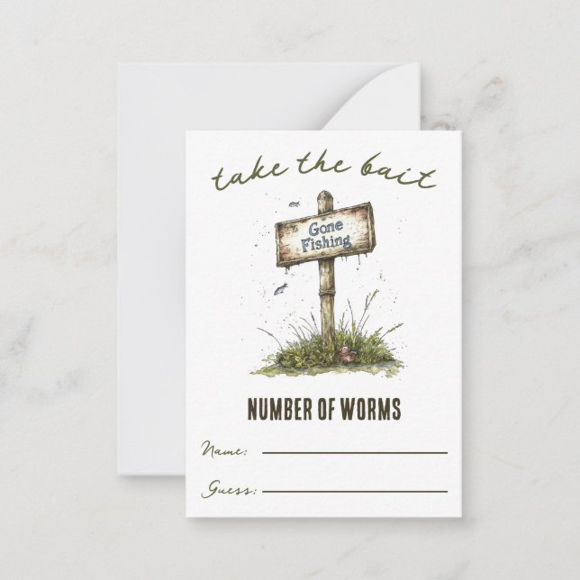 Cartão De Notas Pegue a isca! Jogo de Adivinhação do Verme (Frente)