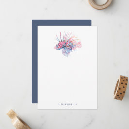 Cartão De Notas Peixe tropical de aquarelas personalizado