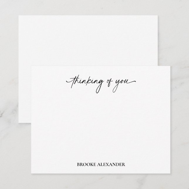 Cartão De Notas Pensando em Você Letreiro Decorativo (Frente/Verso)
