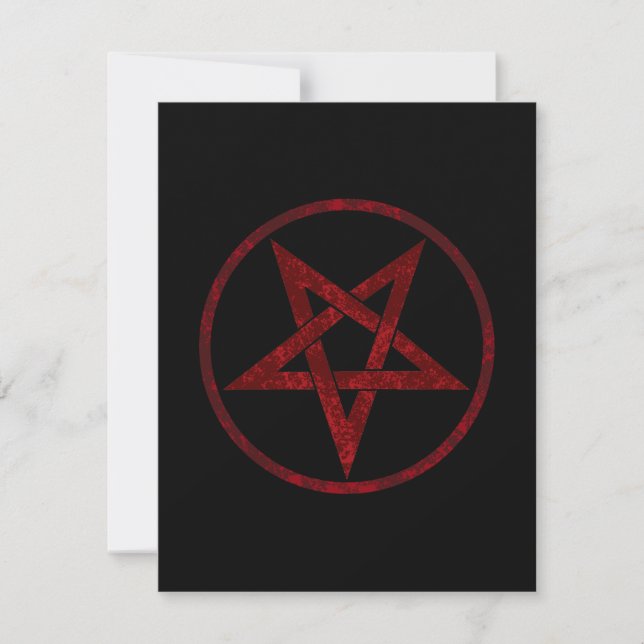 Cartão De Notas Pentagrama do diabo vermelho (Frente)