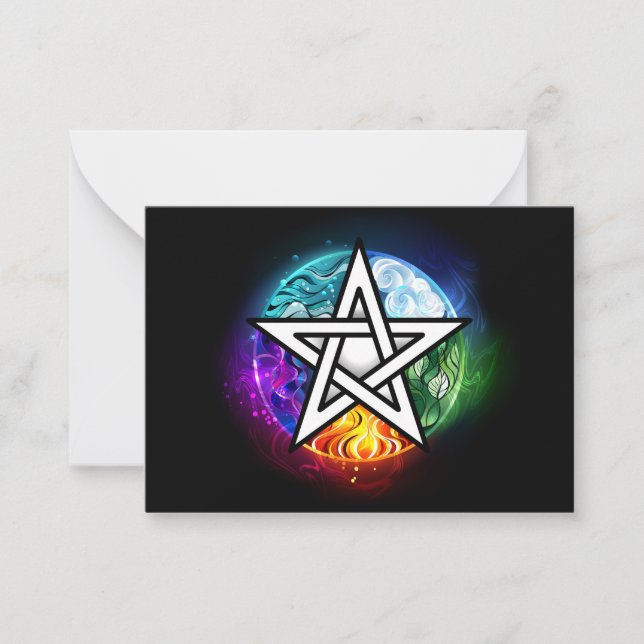 Cartão De Notas Pentagrama do Wiccan (Frente)