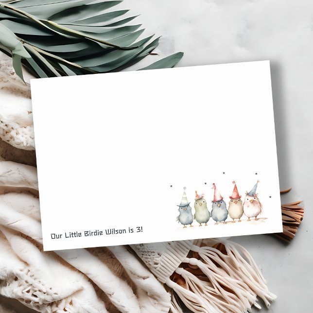 Cartão De Notas Pequenas Aves Festas Bonitas A Qualquer Aniversári (Criador carregado)