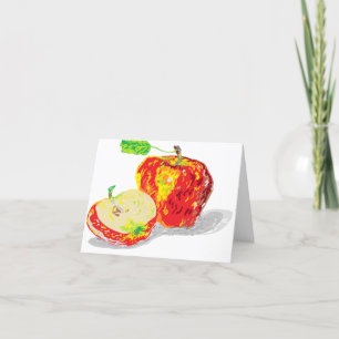 Cartão De Notas Pequeno, 4" x 5,6"Nota Placa: Maçãs