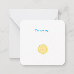 Cartão De Notas Pequeno Sol Mini Obrigado Nota