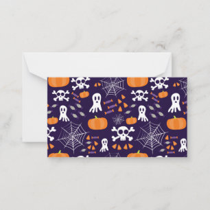 Cartão De Notas Personagens Divertidos e Assustadores de Halloween