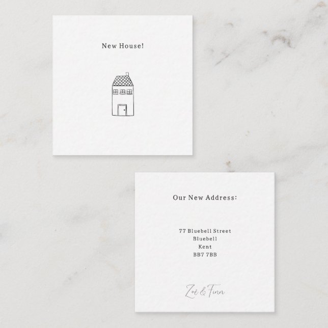 Cartão De Notas Personalised New House Announcement Card. (Frente/Verso)