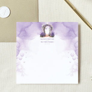 Cartão De Notas Personalização de Casamento de Jardim de lavanda