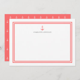 Cartão De Notas Personalizada âncora Clássica Moderna de Cor Perso