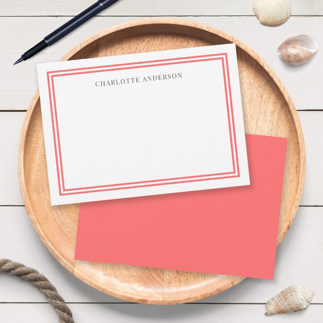 Cartão De Notas Personalizado com Cor Moderna de Bordas Clássicas  (Criador carregado)