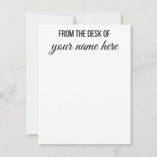 Cartão De Notas Personalizado da mesa de placas de notebook