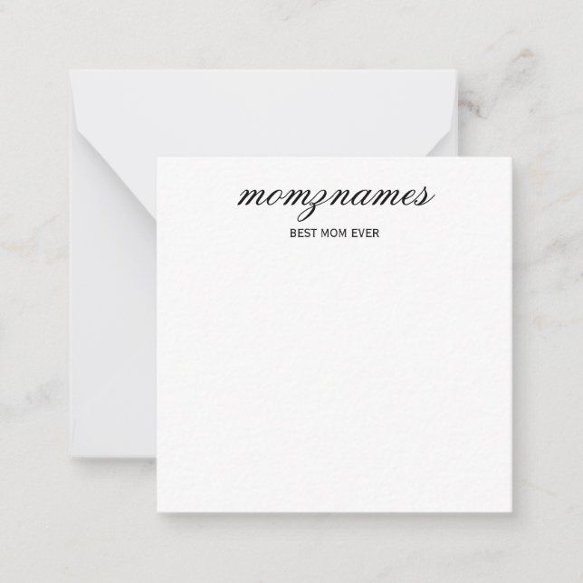 Cartão De Notas Personalizado Melhor Mãe do Mundo Caligrafia Nome (Frente)