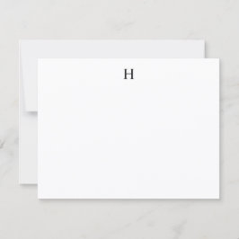 Cartão De Notas Personalizado Monograma Minimalista Simples e Eleg