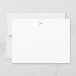 Cartão De Notas Personalizado Monograma Minimalista Simples Modern