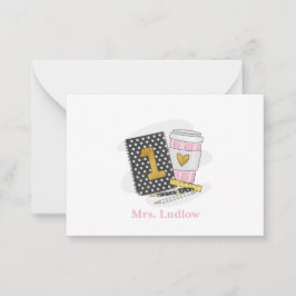 Cartão De Notas Personalizado para Notebook Preto do Professor de 
