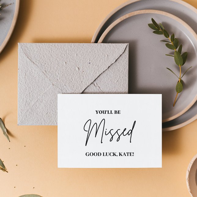 Cartão De Notas Personalizado Você Será Perdido | Novo emprego Boa (Criador carregado)