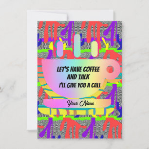 Cartão De Notas Personalize O Vamos Que Tem Café E Fale