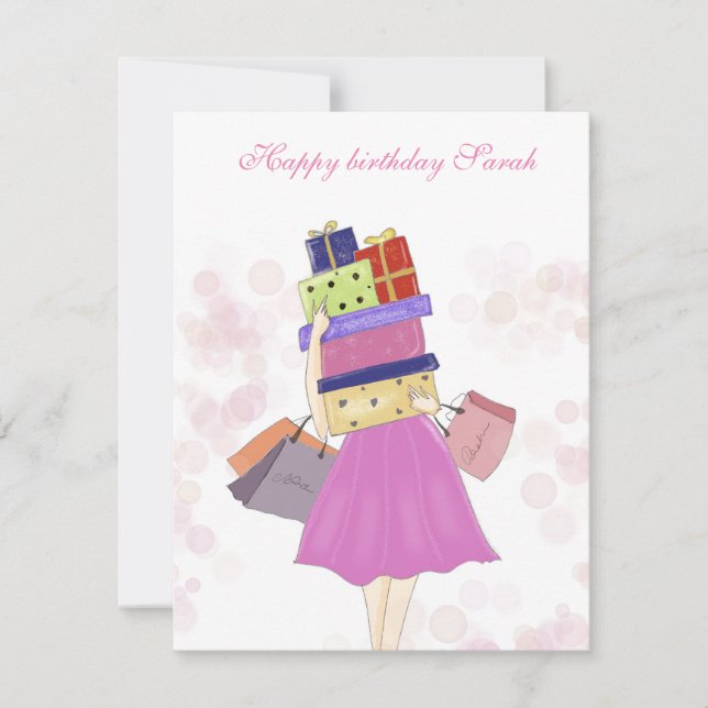 Cartão De Notas  Personalized birthday, illustration (Frente)