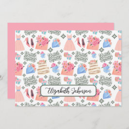 Cartão De Notas Personalized Bride Squad Wedding Note Card