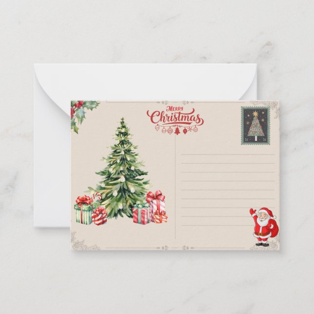 Cartão De Notas Personalized Christmas Card – Custom Holiday  (Frente)