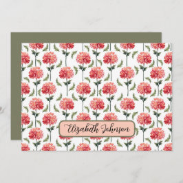 Cartão De Notas Personalized Chrysanthemum Botanical Note Card