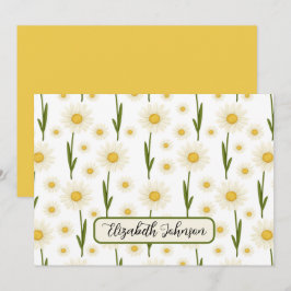 Cartão De Notas Personalized Daisy Floral Botanical Note Card