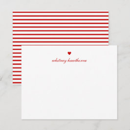 Cartão De Notas Personalized Elegant Script Red Heart